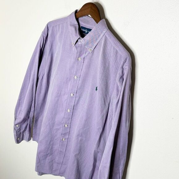 Ralph Lauren Purple Long Sleeve Button Up Shirt - Men’s US 18 34/35 - Picture 4 of 7